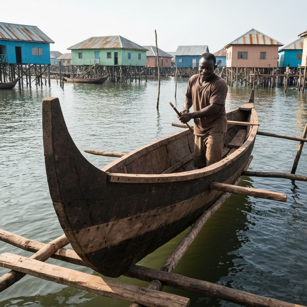 Construction de pirogues à Ganvié