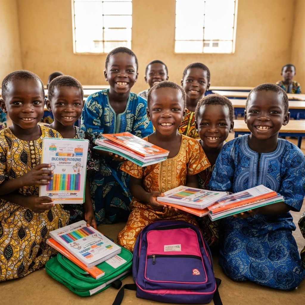 Distribution de fournitures scolaires